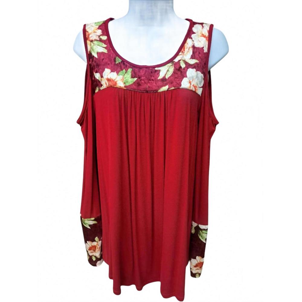 NEW SUN & MOON women's floral top in red